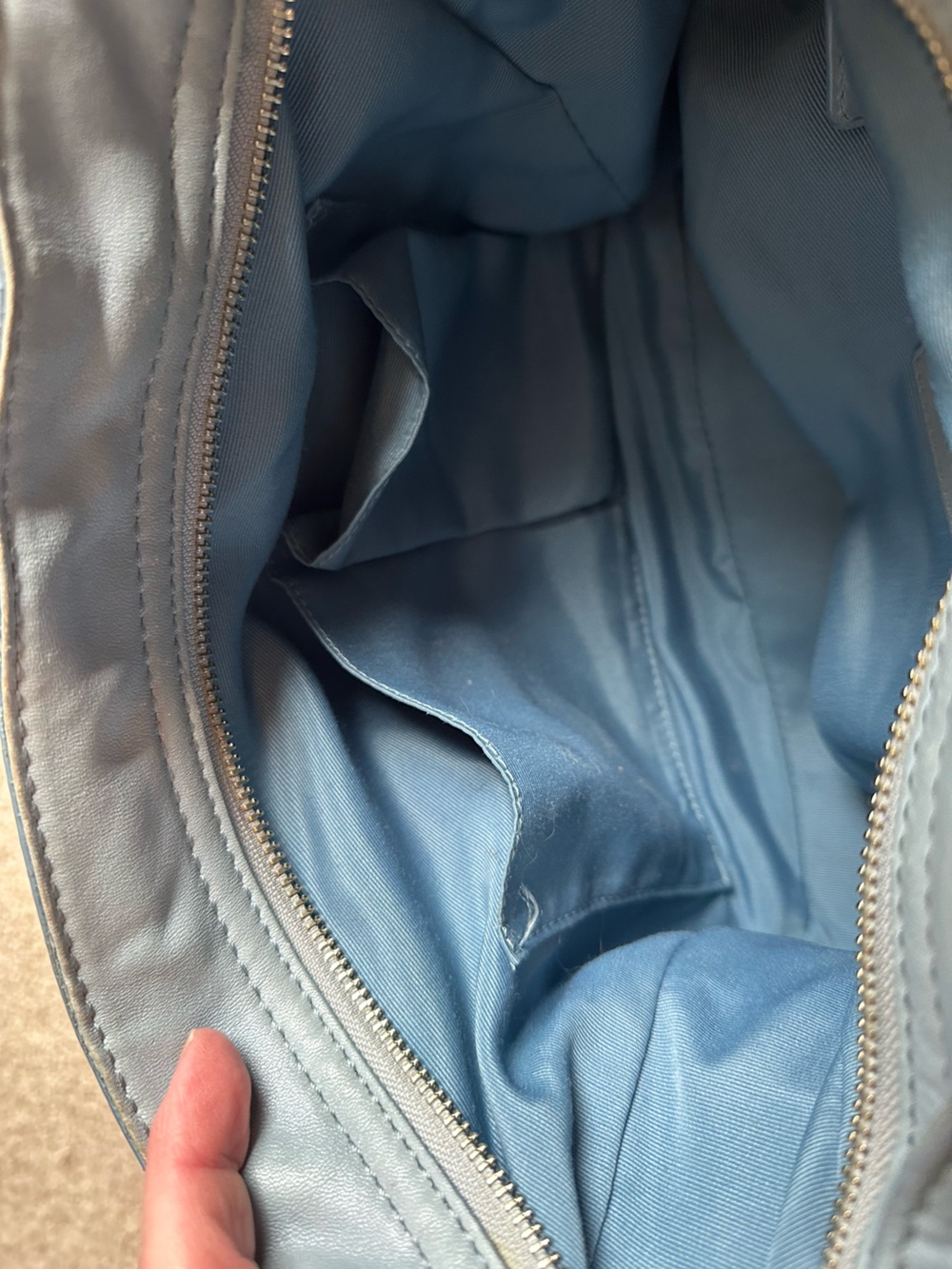 Coach Pebbled Leather Shoulder Bag in Pale Blue - Picture 10 of 10